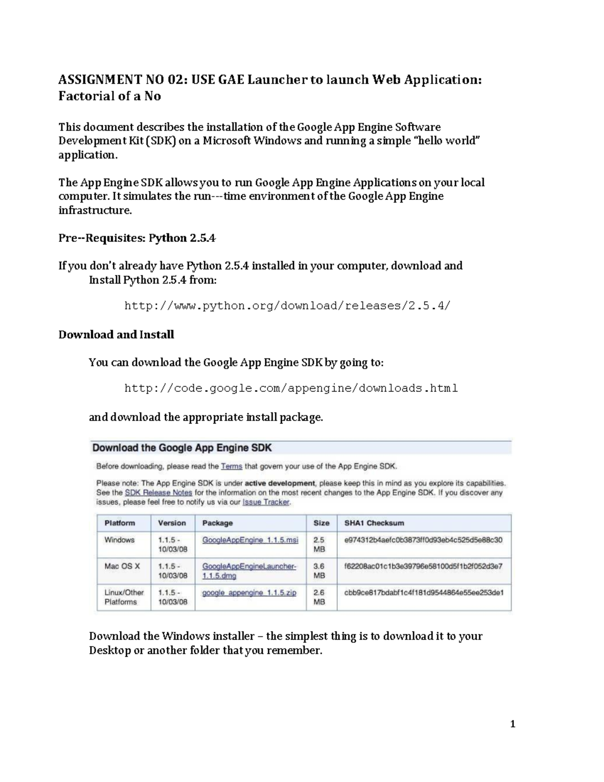ASS NO 02: GAE Launcher Practical Guide for Web Apps Setup - Studocu