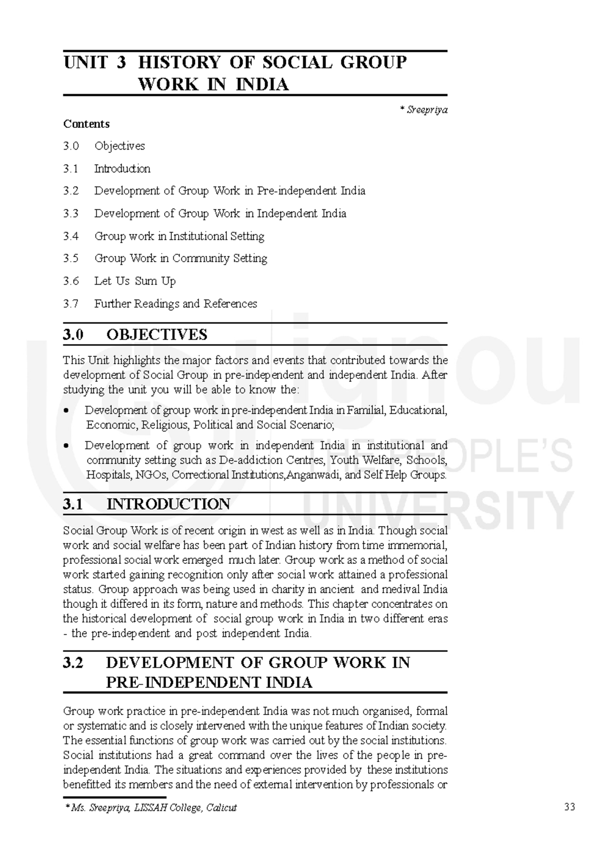 Unit 3: History of Social Group Work in India - Notes & Materials (Unit ...