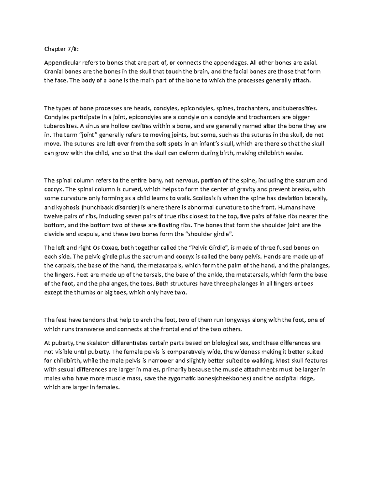 AP Chapters 7-8 Lecture Notes for Test 2 Review - Studocu