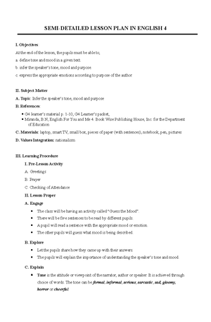 English 1 Q3 M4 - ENGLISH QUARTER 3 – MODULE 4 Lesson 1: Noting Details ...