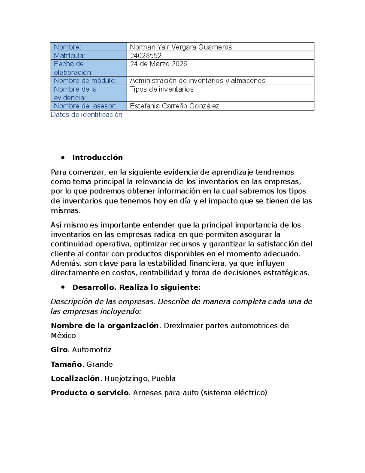 Resumen de Logística: Tipos de Inventarios en Empresas Automotrices ...