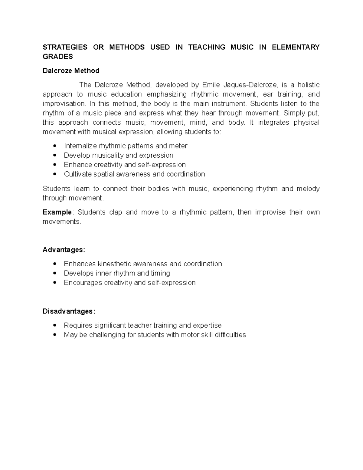 Teaching Strategies for Music in Elementary Grades: Methods Overview ...