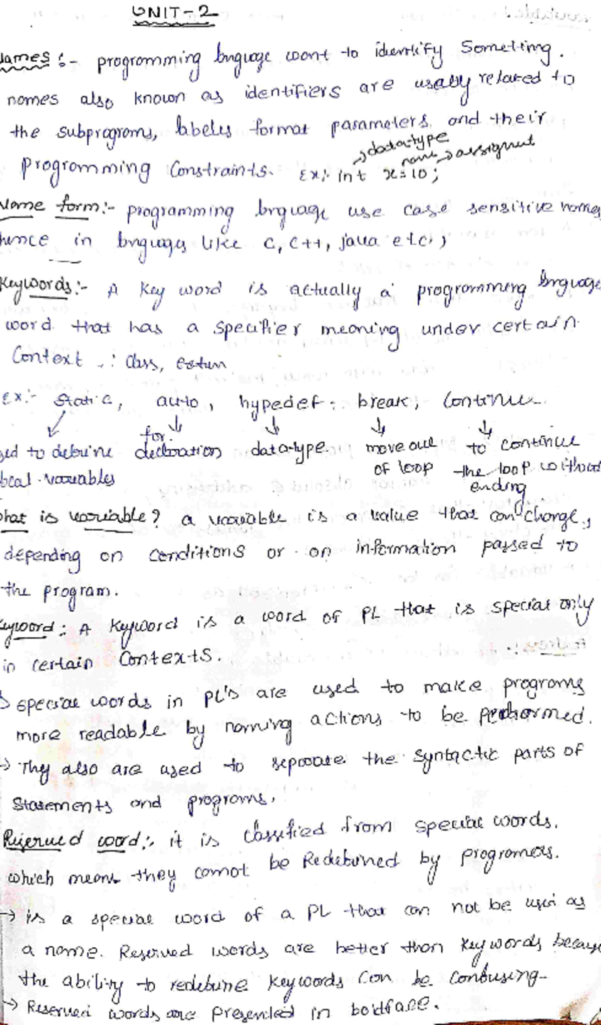 2nd unit PPL notes - James programming language want to identify ...