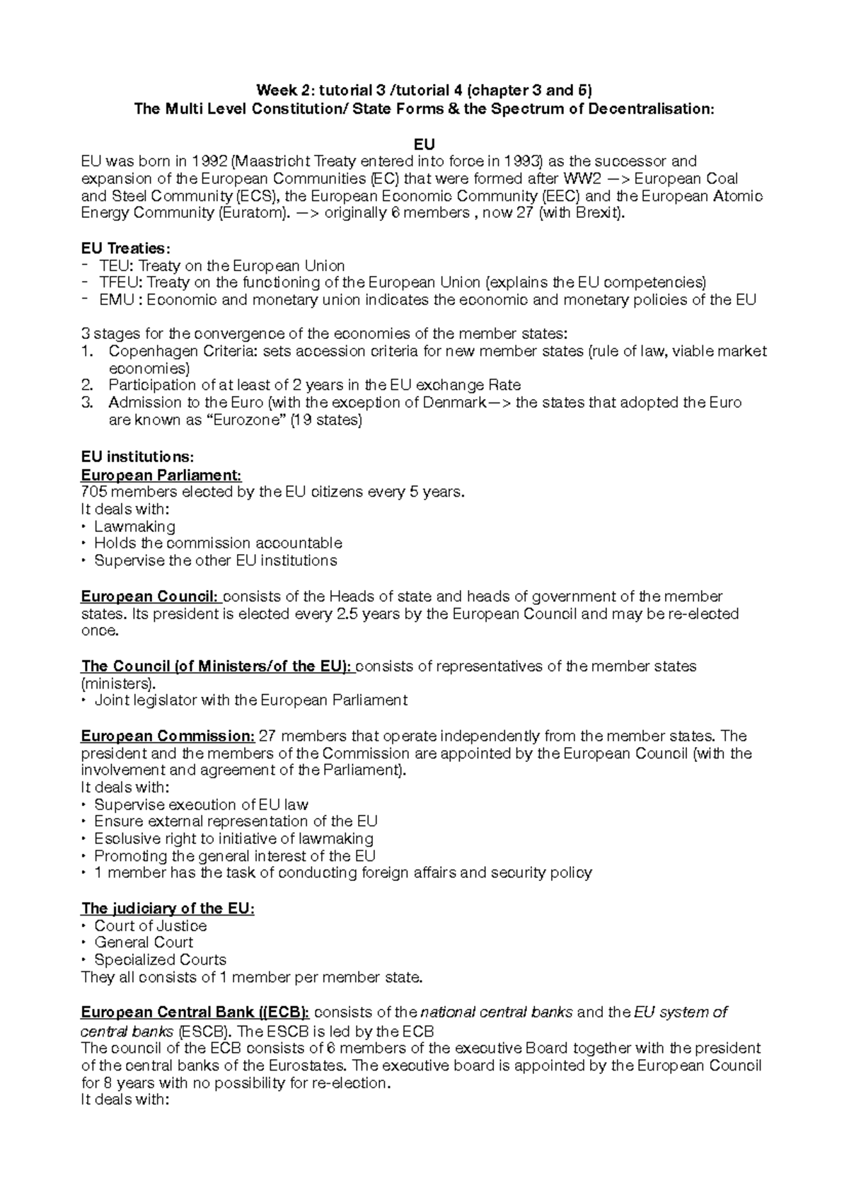 Week 2 constitutional law - Week 2: tutorial 3 /tutorial 4 (chapter 3 ...