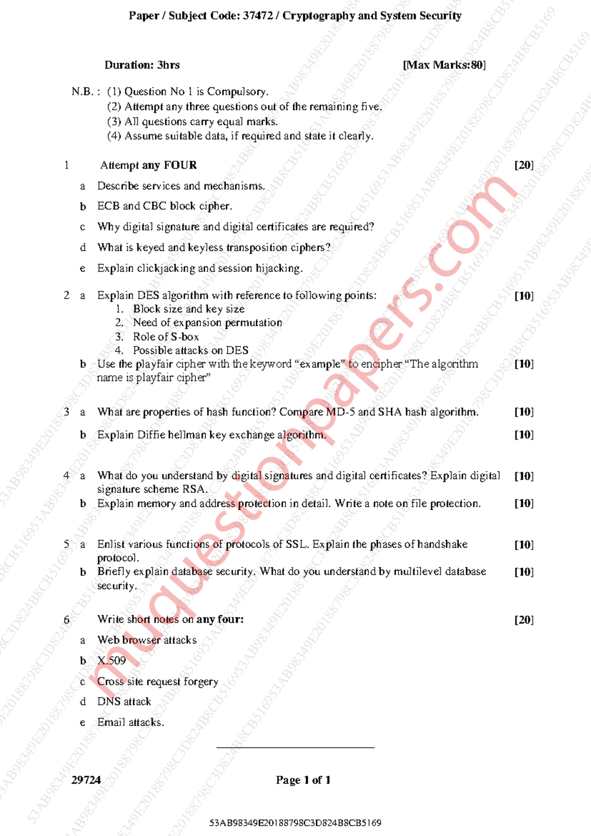 CS-37472 Final Exam Notes: Cryptography and System Security - May 2023 ...
