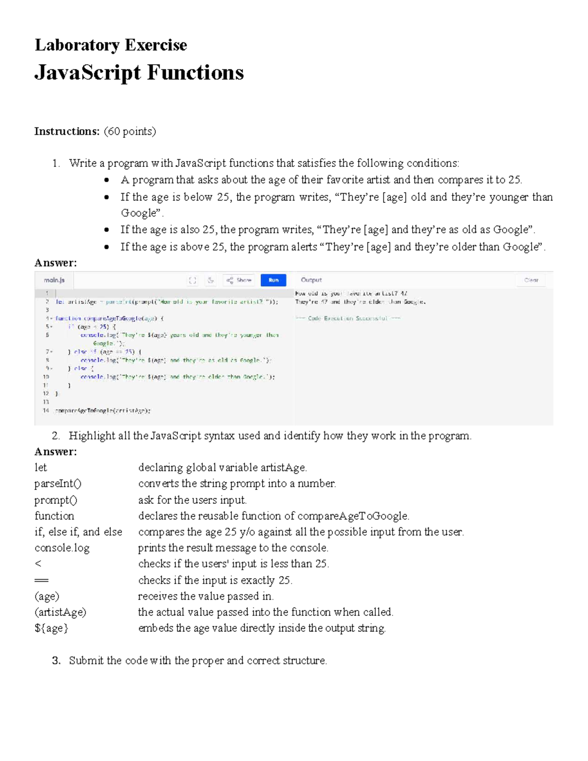 06LABEXER WebSys - JavaScript Functions Lab Instructions - Studocu