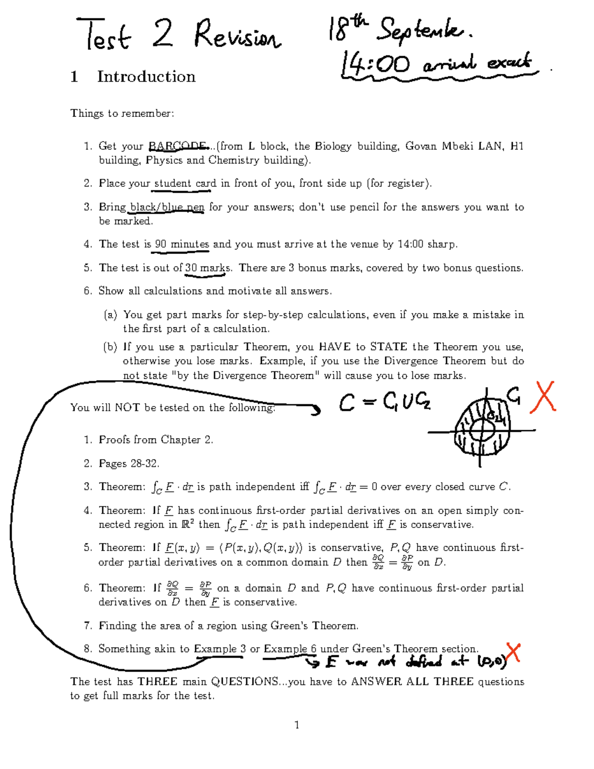 Revision Notes for Test: 1 Introduction - 12 Sep - Studocu