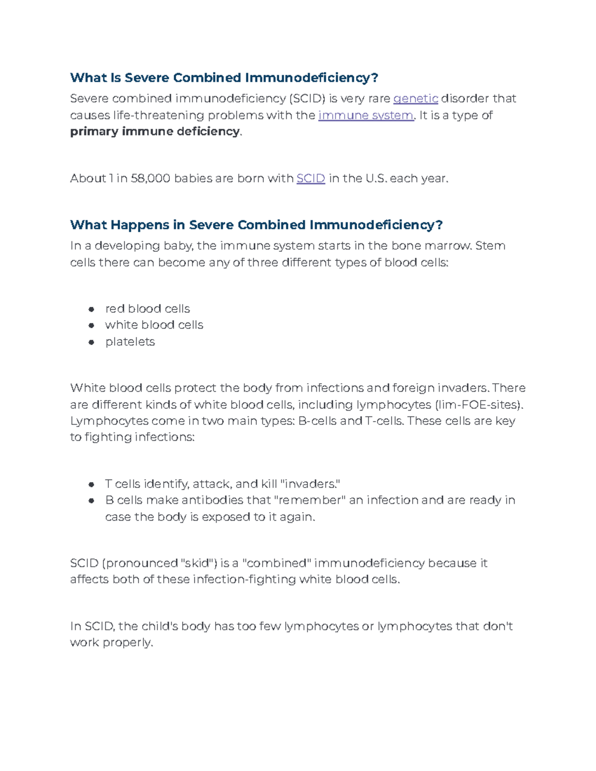 Understanding Severe Combined Immunodeficiency (SCID) and Its Impacts ...