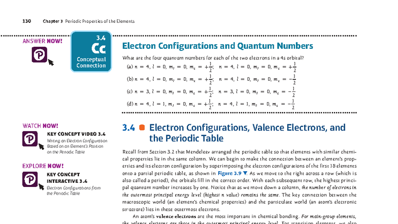 130 Chem Reading W5 - Chapter 3: Periodic Properties & Electron ...