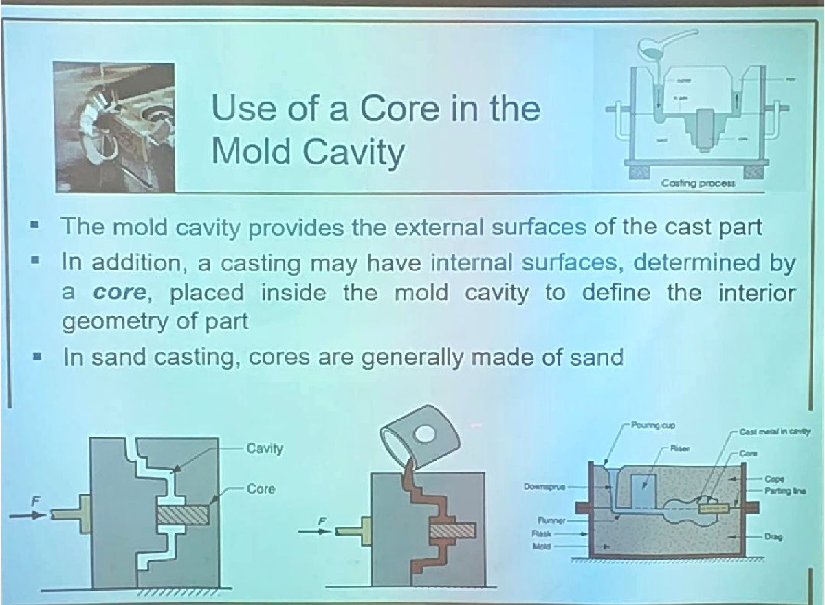 Manufacturing Casting: Core Use and Solidification Principles - Studocu