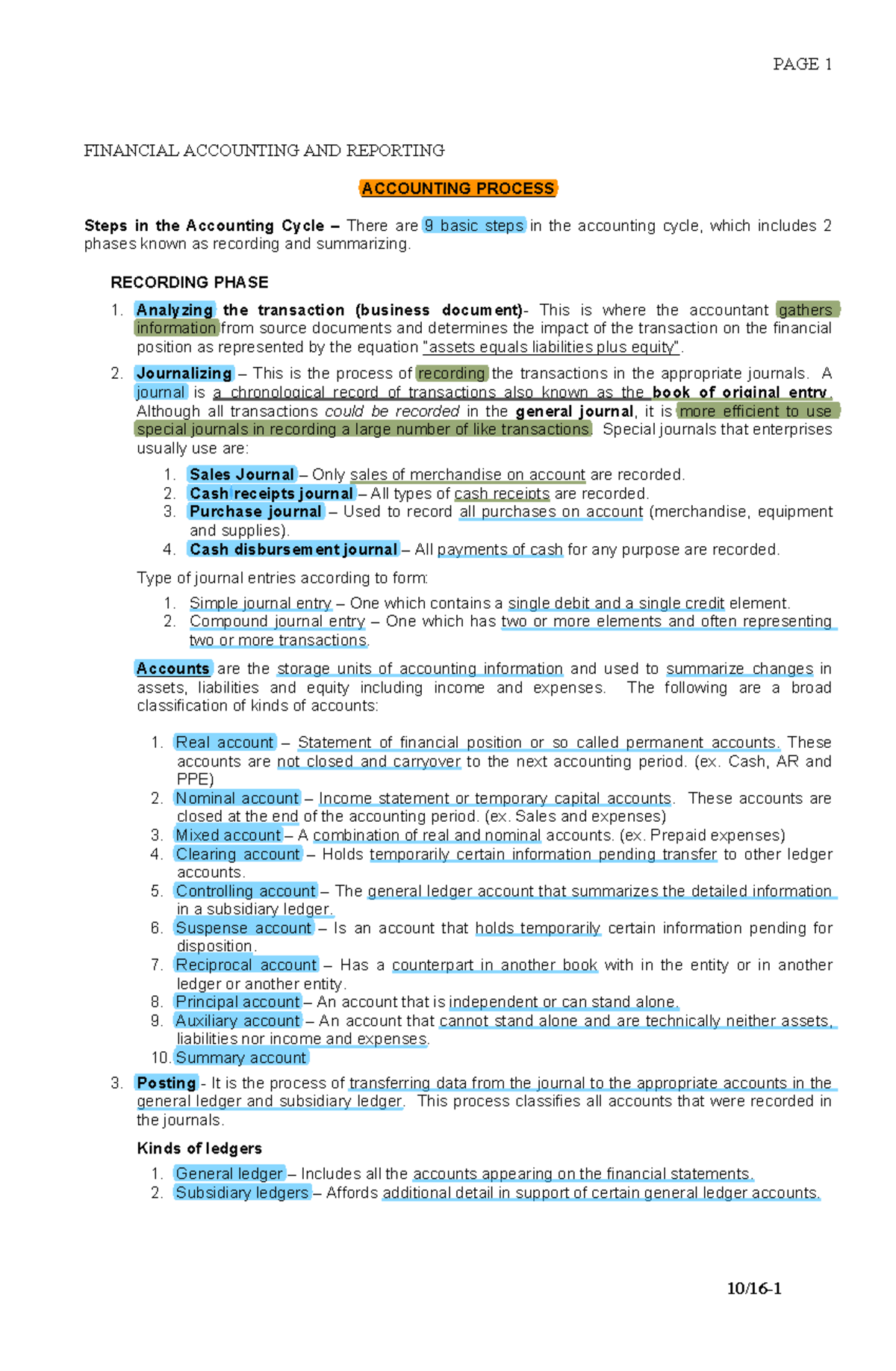 CPAR FAR - Comprehensive Guide to the Accounting Cycle and Financial ...