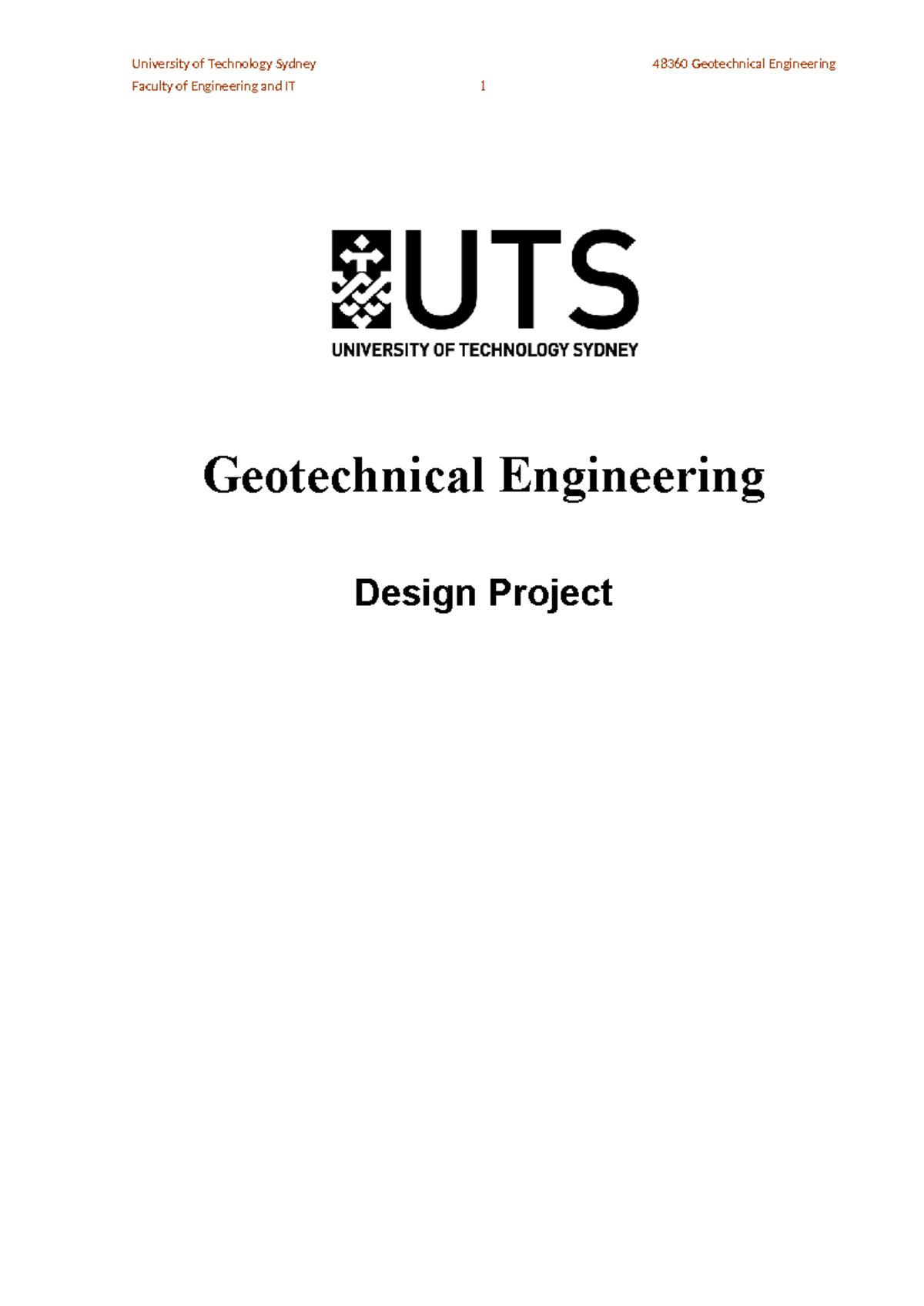 Geotechnical Engineering Design Project 2024: Individual Report - Studocu