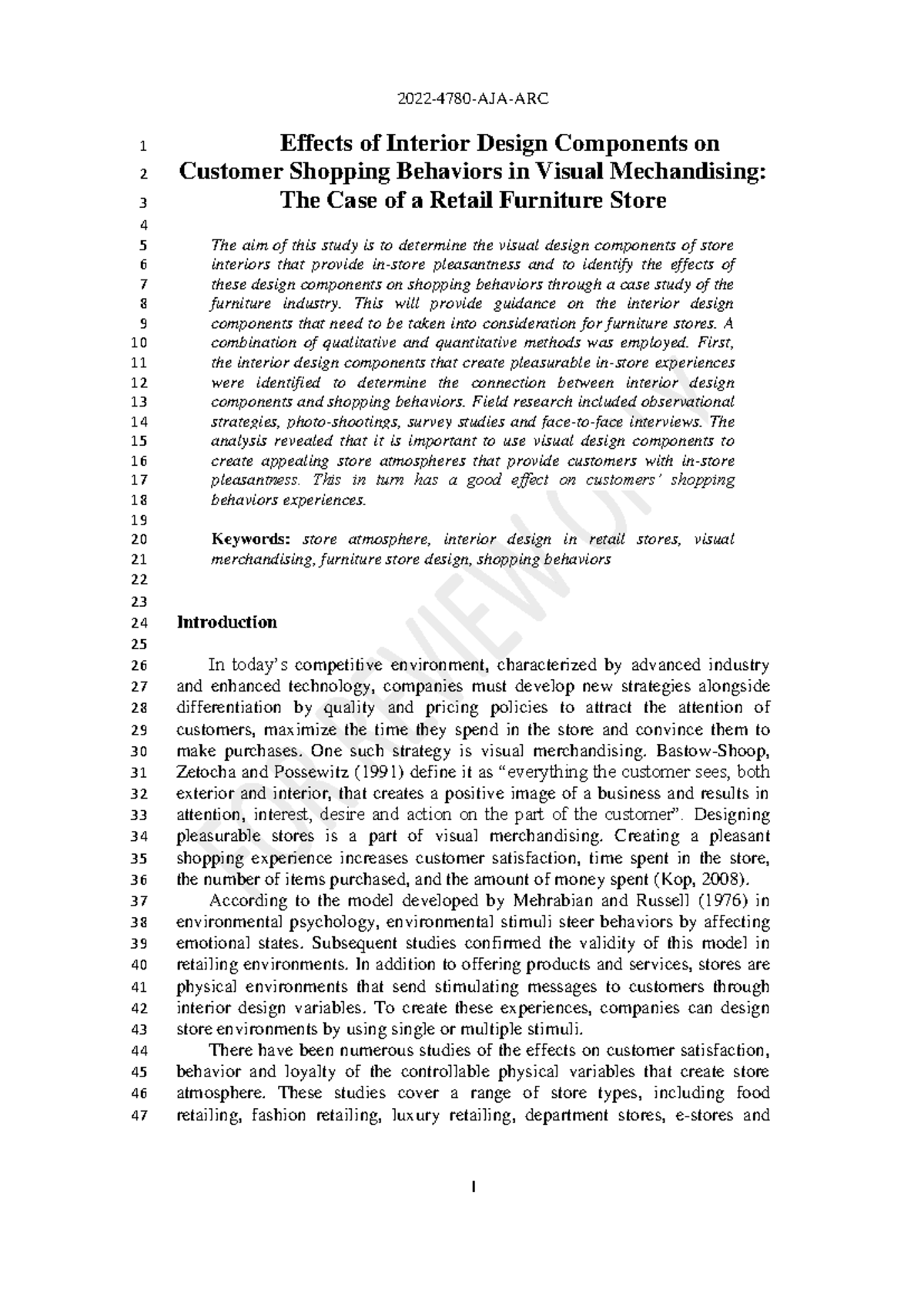 Effects of Interior Design on Customer Behavior in Retail Furniture ...