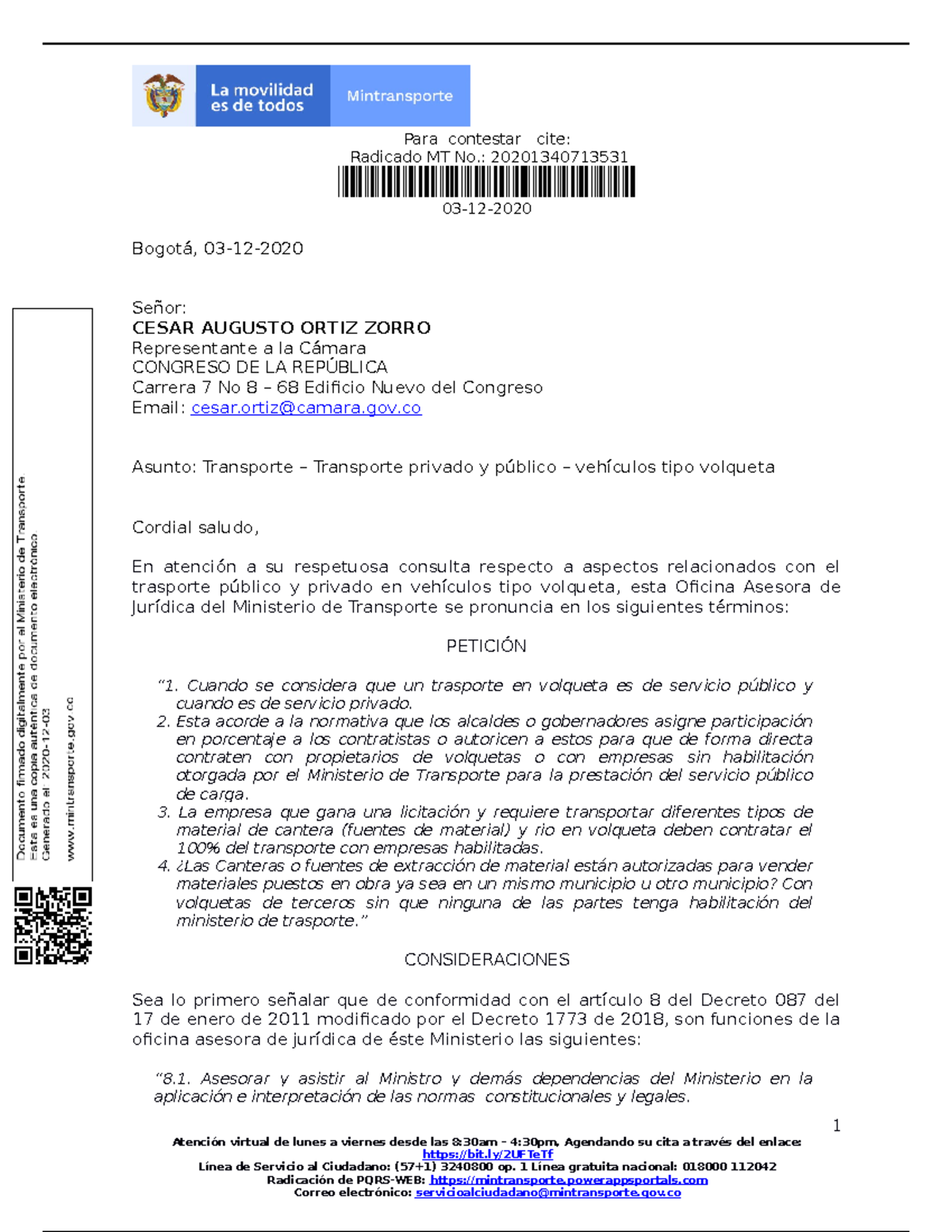 Transporte: Análisis del Servicio Público y Privado de Volquetas 202013 ...