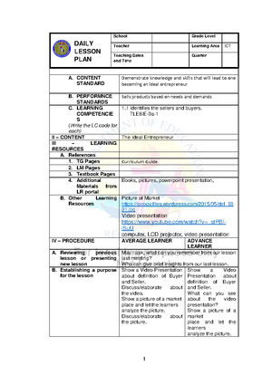 LOP Sample Template - Holy Family School of Quezon City Inc. SIERVAS DE ...