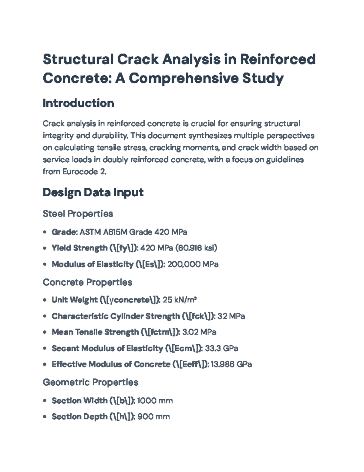 Structural Crack Analysis in Reinforced Concrete: Eurocode 2 Guidelines ...