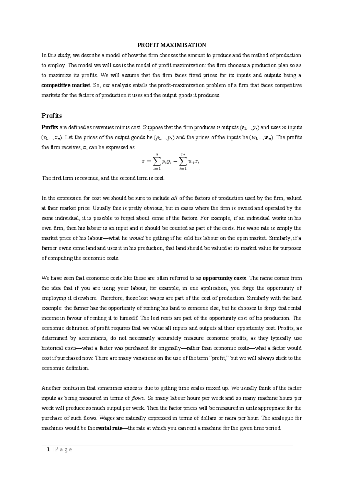 Profit Maximization: An In-Depth Analysis for Economics (ECO 101) - Studocu