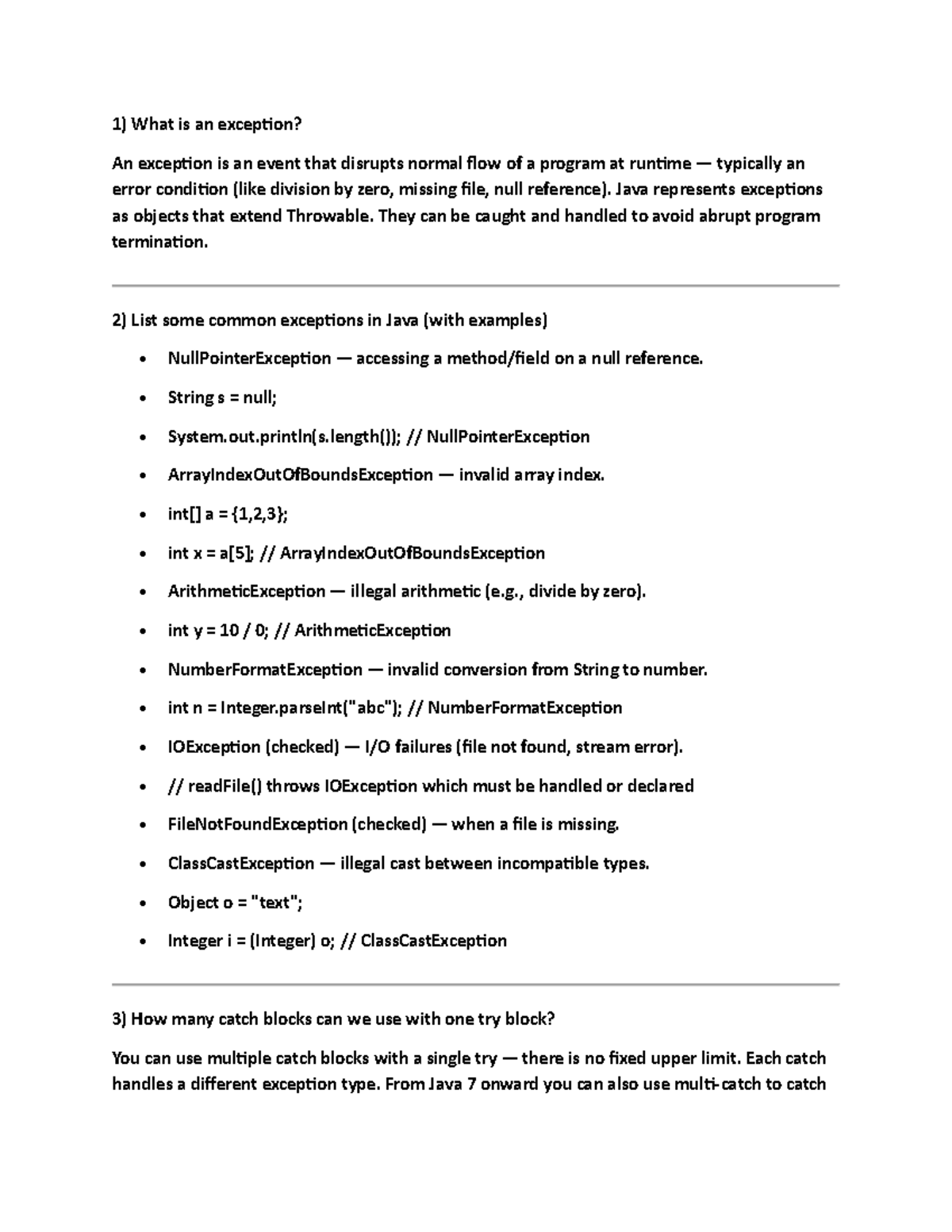 Java File Handling 4 - Understanding Exceptions and Their Management ...