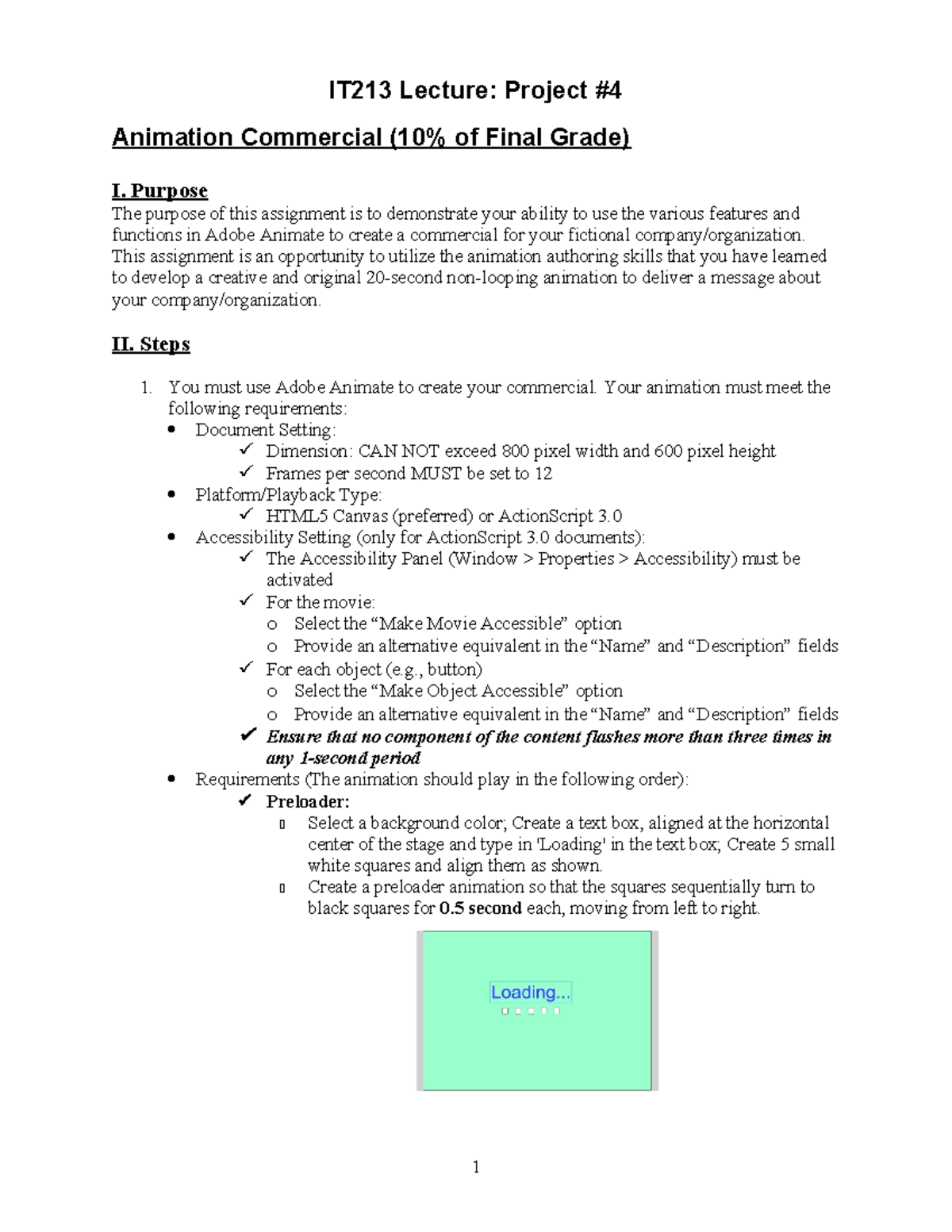 IT213 Final Project: Animation Commercial Guidelines and Requirements ...