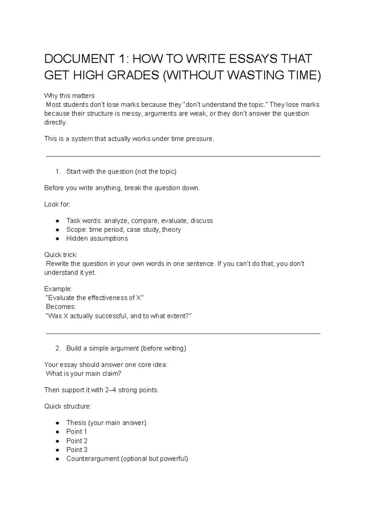 Effective Essay Writing Strategies for High Grades - Studocu