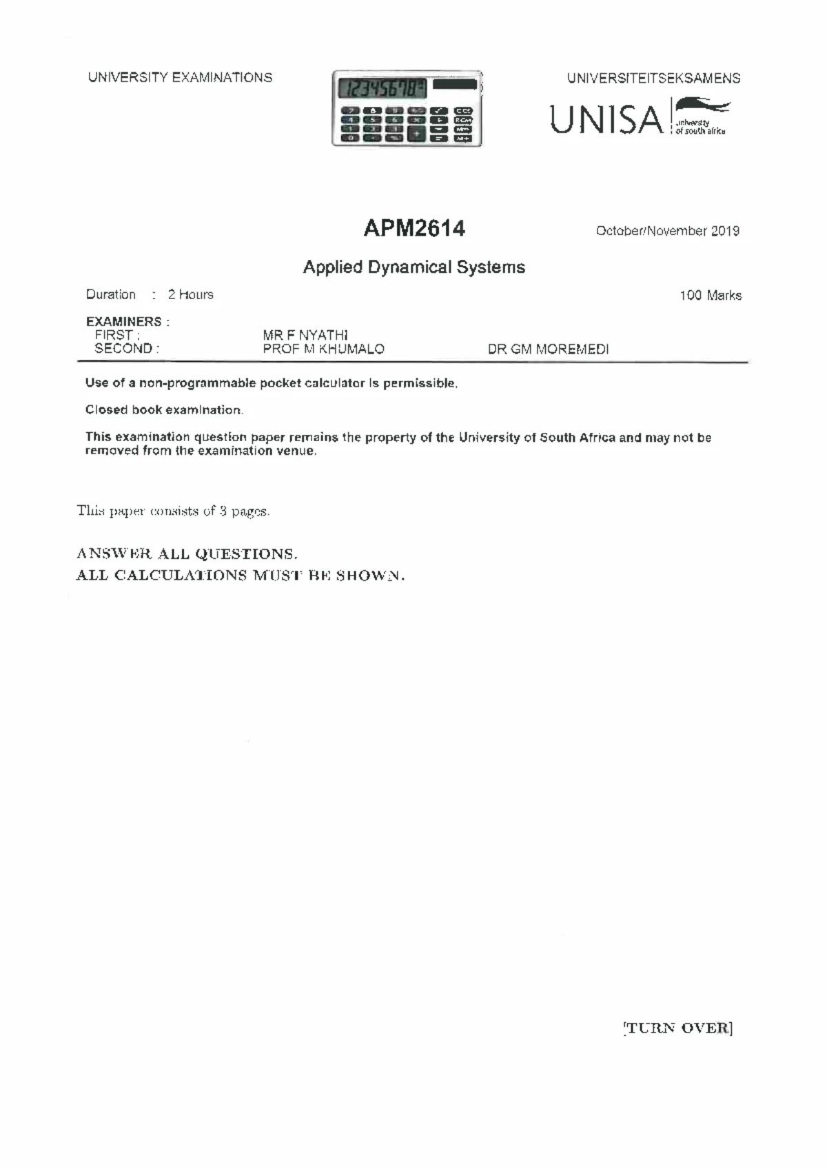 2019 Assignment 2 solutions - APM2611 - Unisa - Studocu