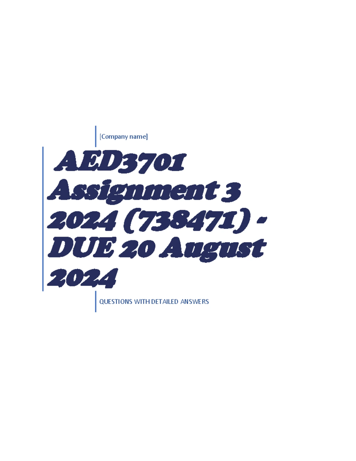 AFK1505 Assignment 7 Complete Answers – Due 4 November 2024 - Studocu