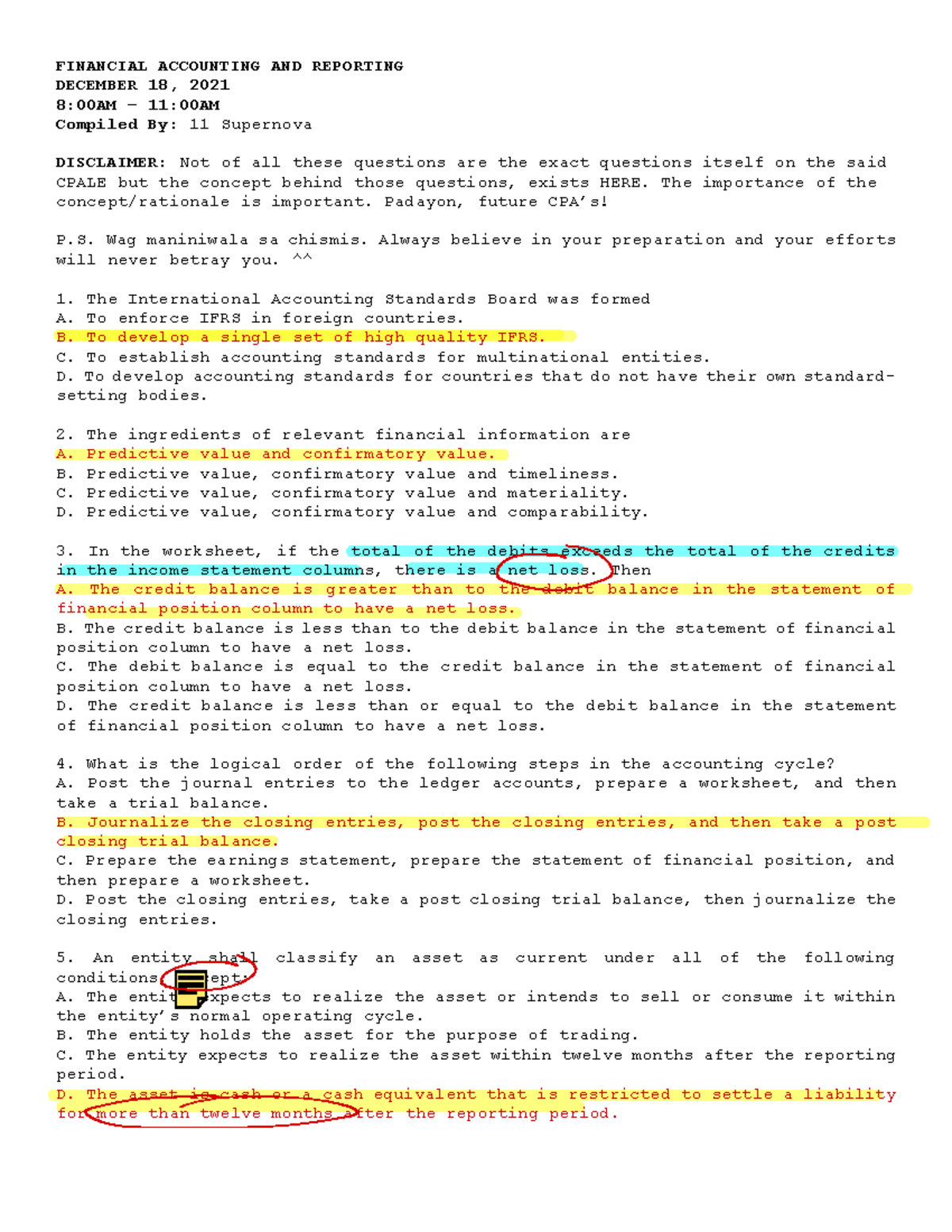 FAR 2021 - Financial Accounting & Reporting Review Notes - Studocu