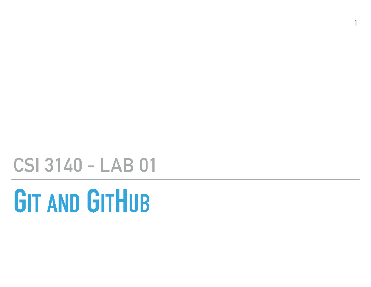 Lab01 CSI3140 git winter 2022 - GIT AND GITHUB CSI 3140 - LAB 01 CSI ...