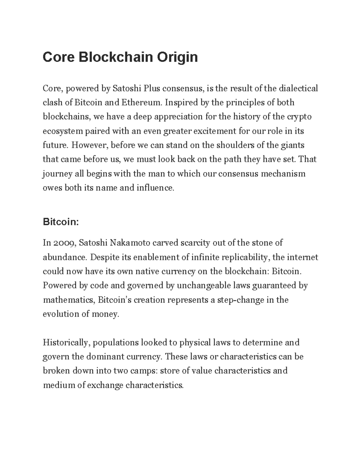 Core Blockchain: The Synthesis of Bitcoin and Ethereum in Web3 - Studocu