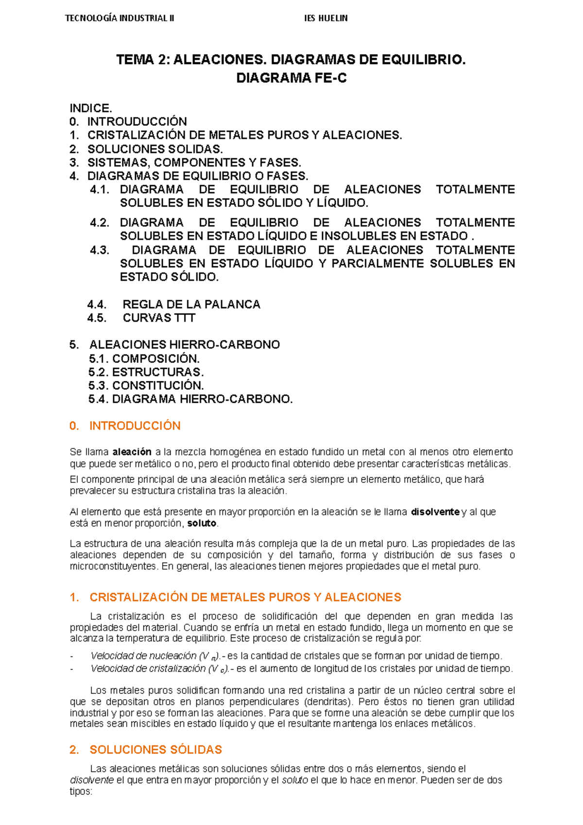 TEMA 2: Diagramas de Equilibrio y Aleaciones - Tecnología Industrial II ...