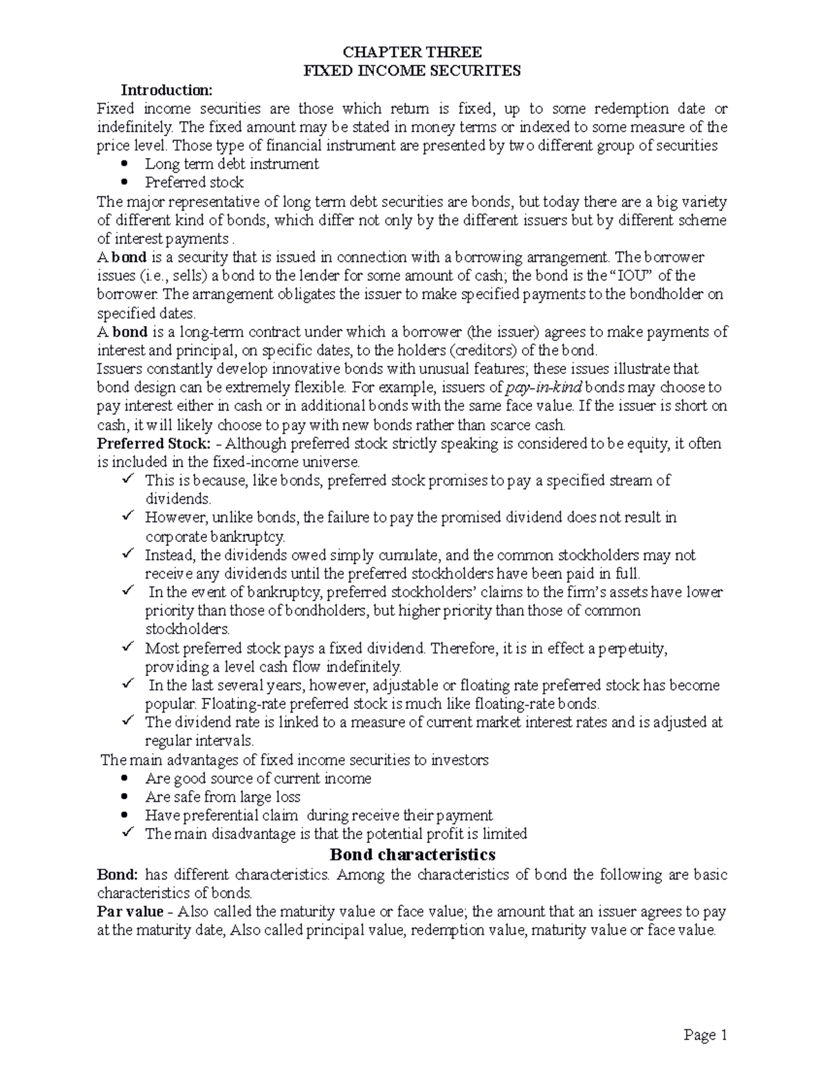 Investment Accounting: Fixed Income Securities and Bond Valuation - Studocu