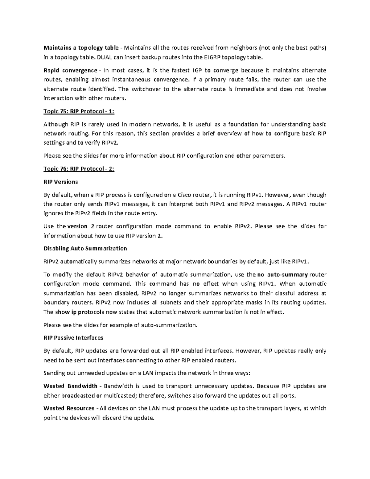 CS407 Final Exam Notes: Understanding Routing Protocols and OSPF - Studocu