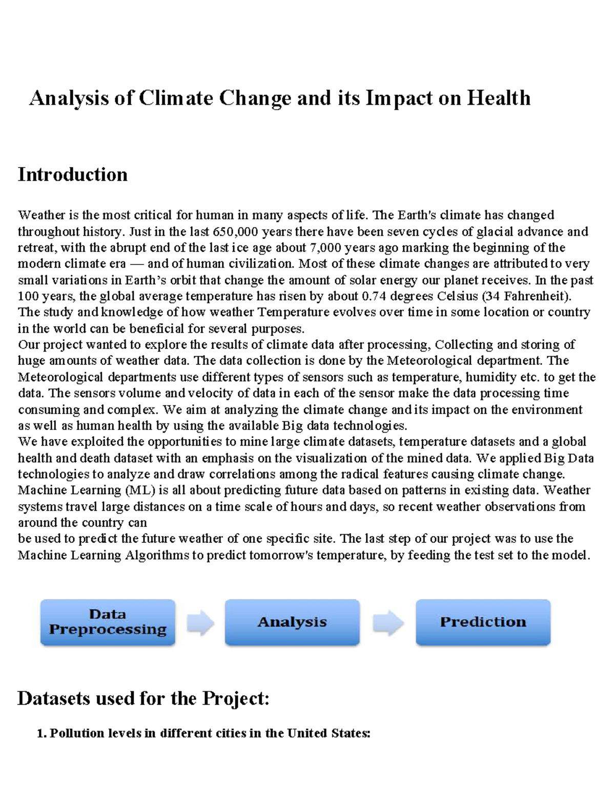 Analysis of Climate Change & Health Impacts: A Big Data Approach (ENV ...