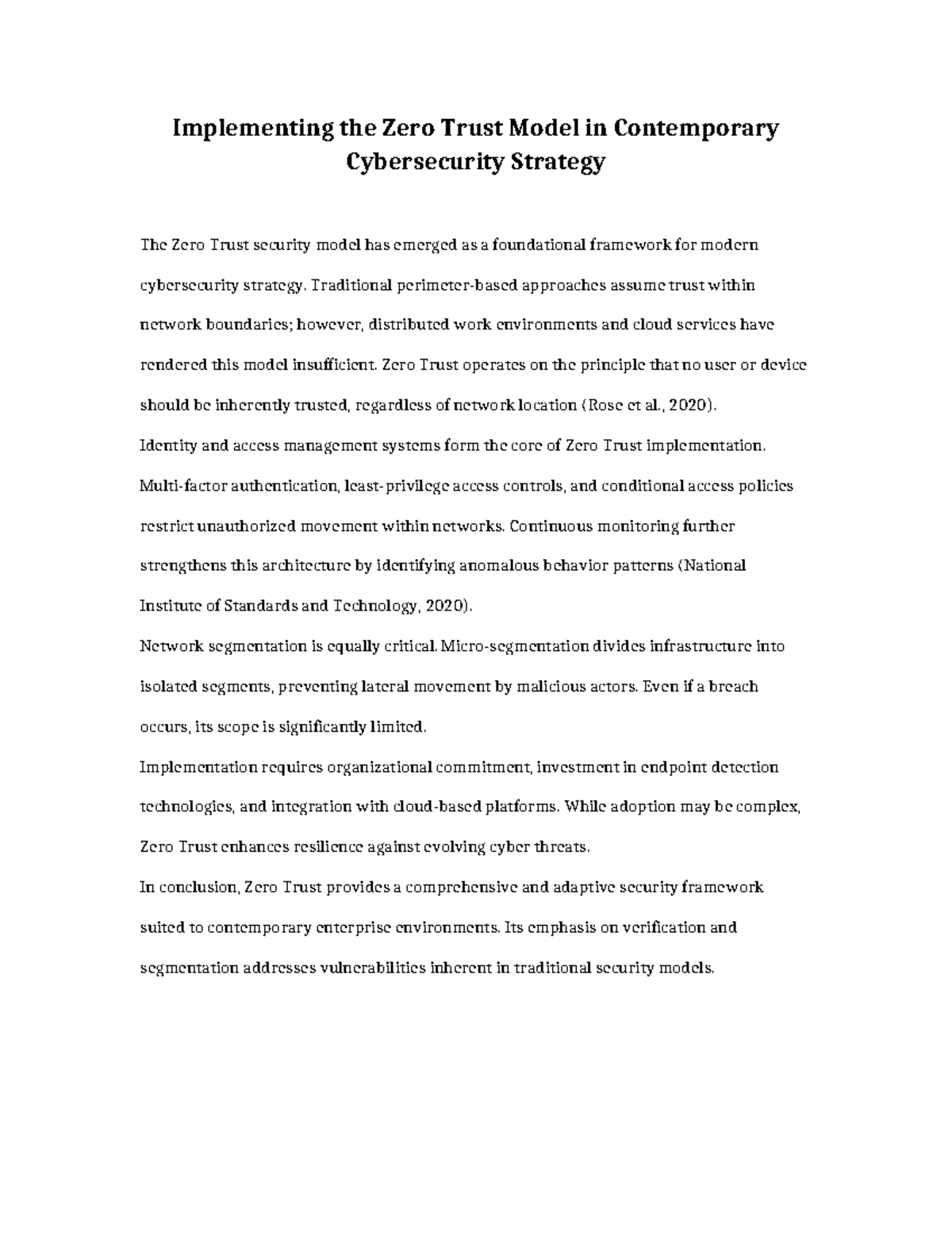 Zero Trust Cybersecurity Strategy: Implementing the Model in Modern ...