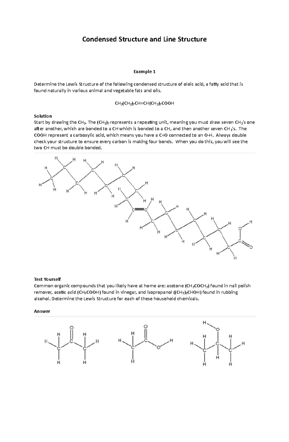 Lewis Structure To Condensed Structure