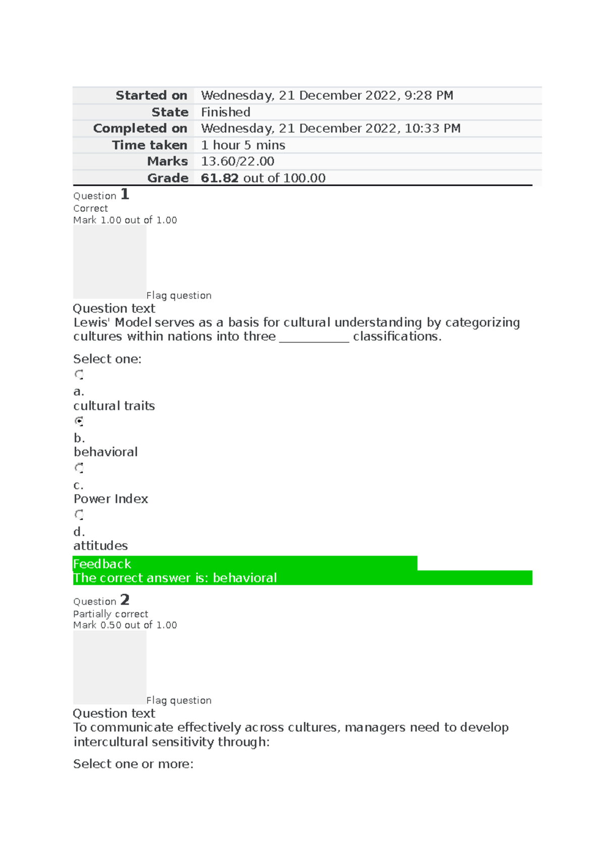 BUS 2207 Unit 6 Graded Quiz Feedback and Performance Review - Studocu