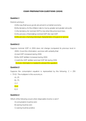 Chapter 1 and 2 Tutorial - Chapter 1 and 2 Tutorial Question 1: The ...
