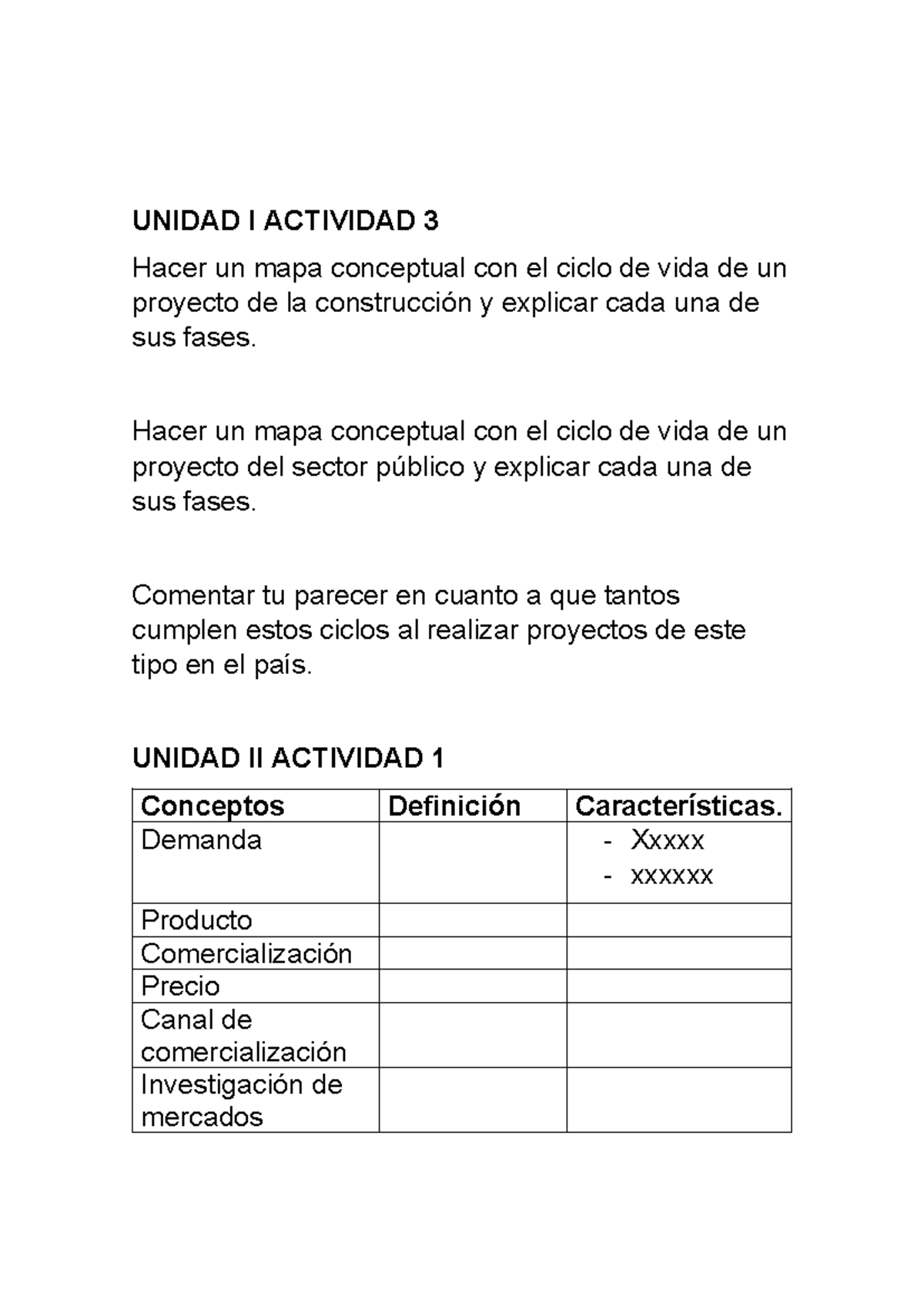 Mapa Conceptual del Ciclo de Vida de Proyectos - Unidad 1 Actividad 3 ...