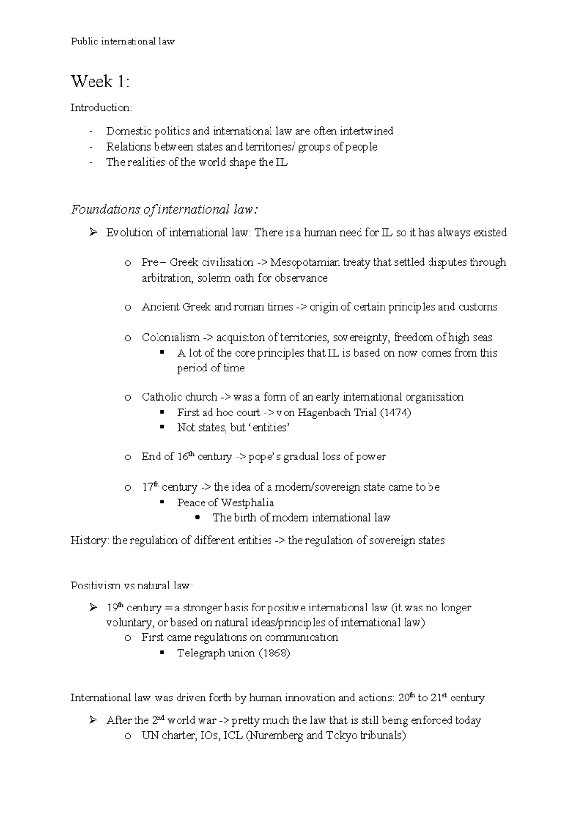 PIL 101: Lecture Notes on Public International Law - Weeks 1-6 ...