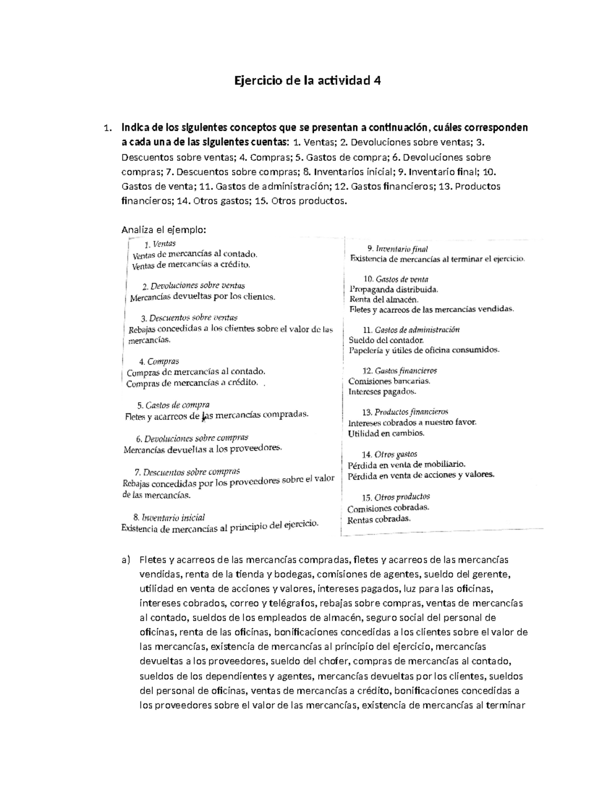 Ejercicio de Actividad 4 - Cuentas y Balances Generales - Studocu