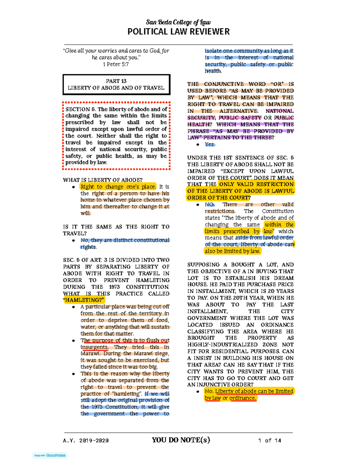 reviewer helper - POLITICAL LAW REVIEWER “Give all your worries and ...