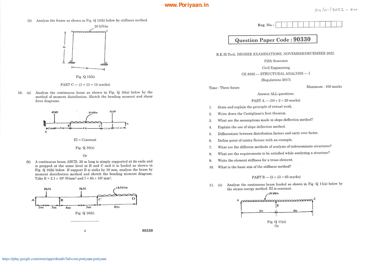 SA 1 - Moment Distribution Method in Structural Analysis - Studocu