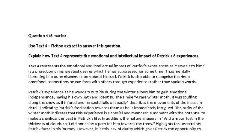 Short Answers 3: Emotional & Intellectual Impact in Text 4 Analysis ...
