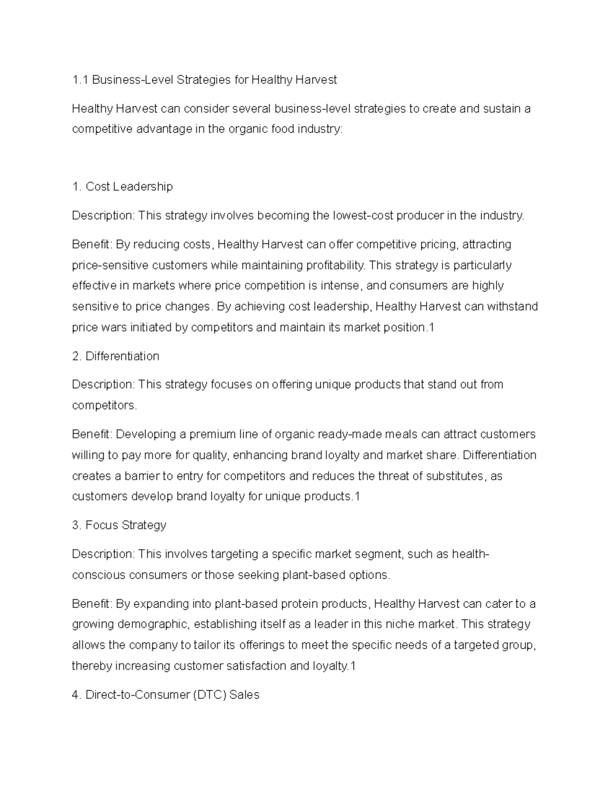 HBMN 233-1: Strategies for Competitive Advantage in Organic Food ...