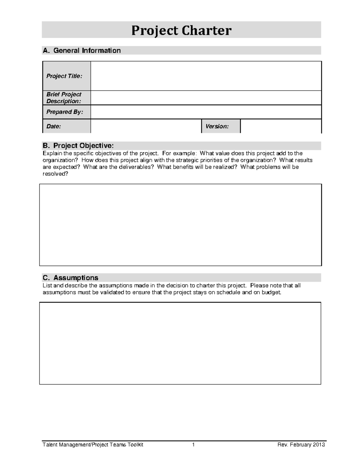 Project Charter Template v2: Essential Structure and Guidelines - Studocu