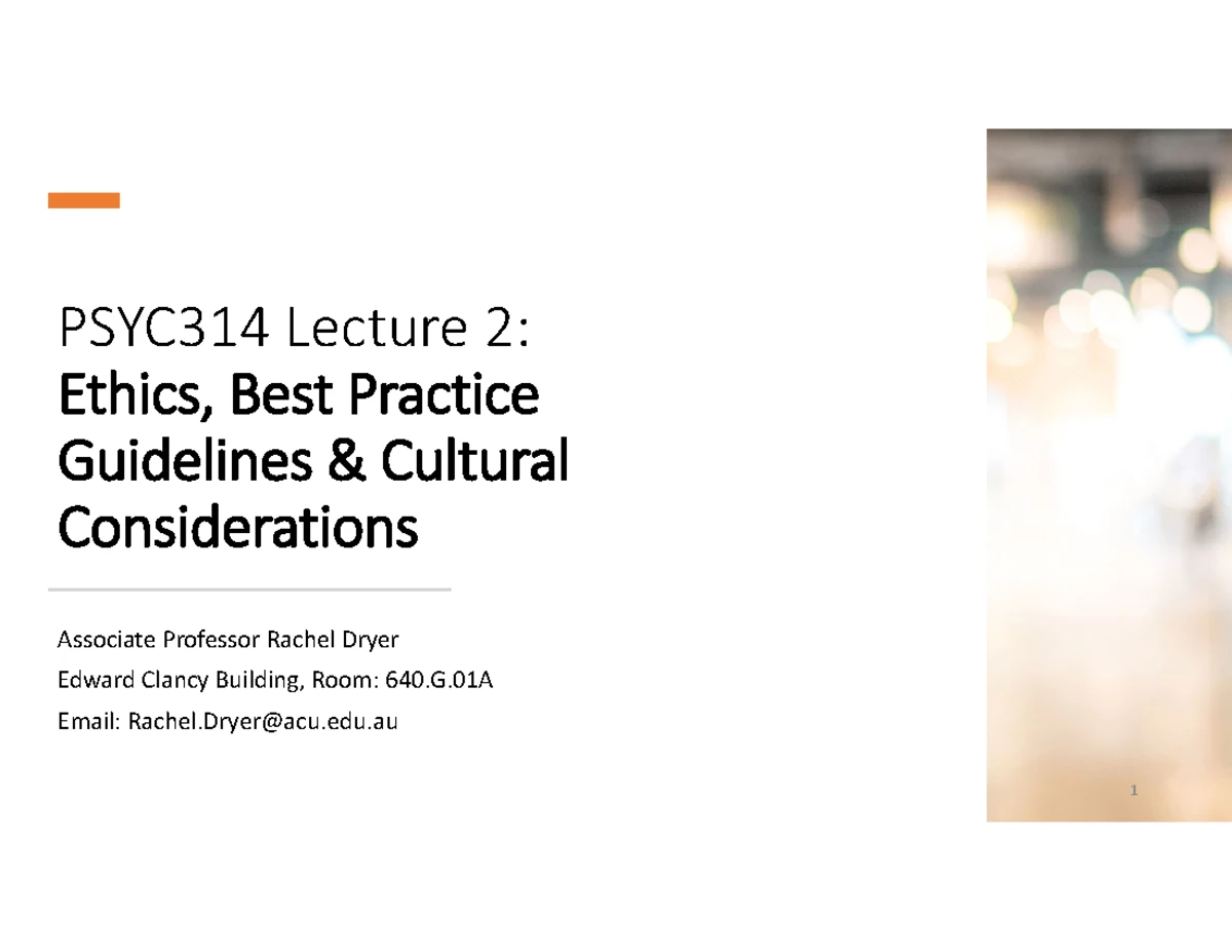 Ethics in Psychological Assessment: APS Guidelines & Cultural ...