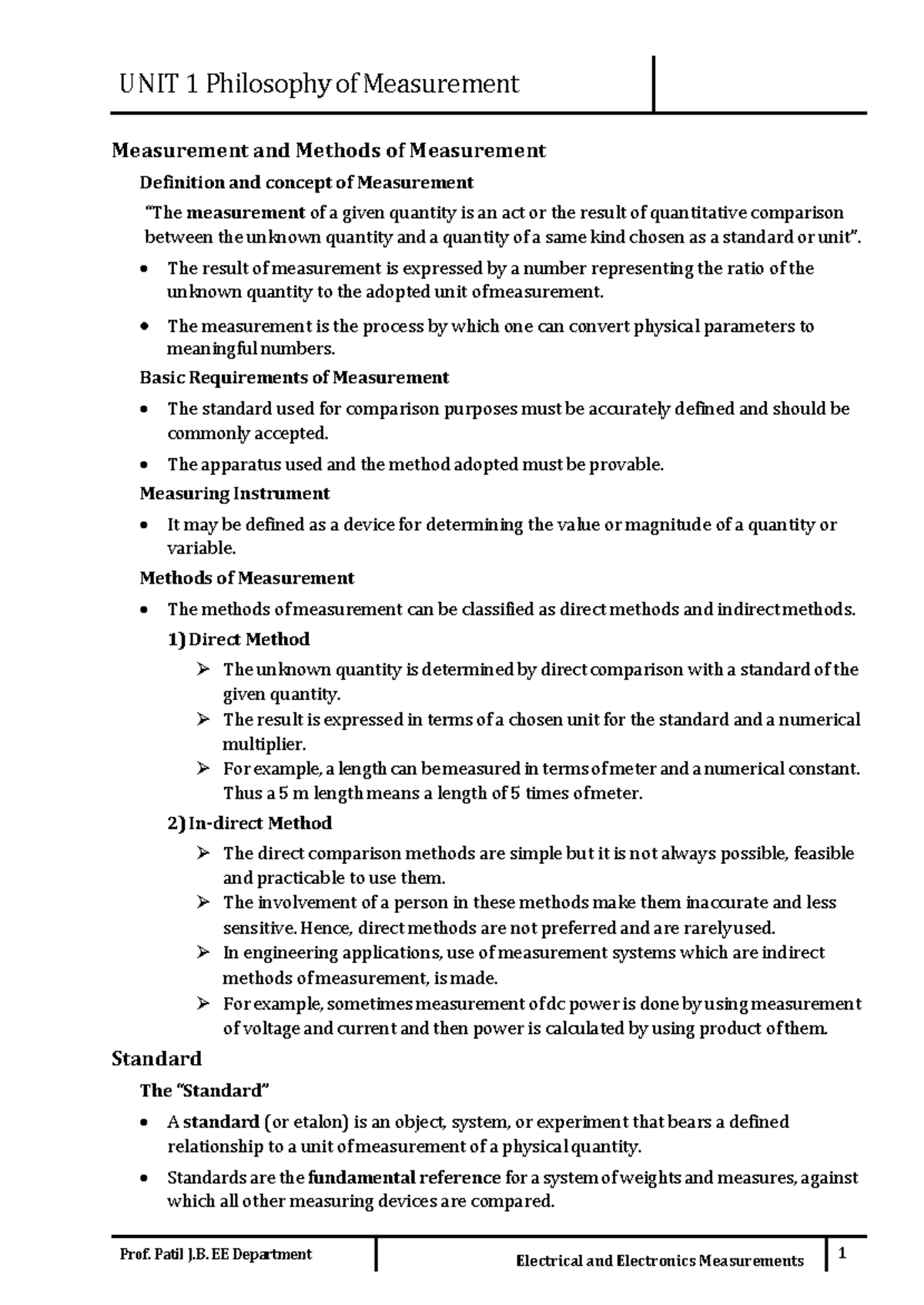UNIT 1 Philosophy of Measurement - UNIT 1 Philosophy of Measurement ...