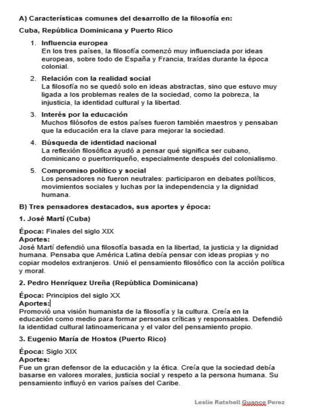 Filosofía en Cuba, RD y PR: Influencias y Pensadores (Unidad 5) - Studocu