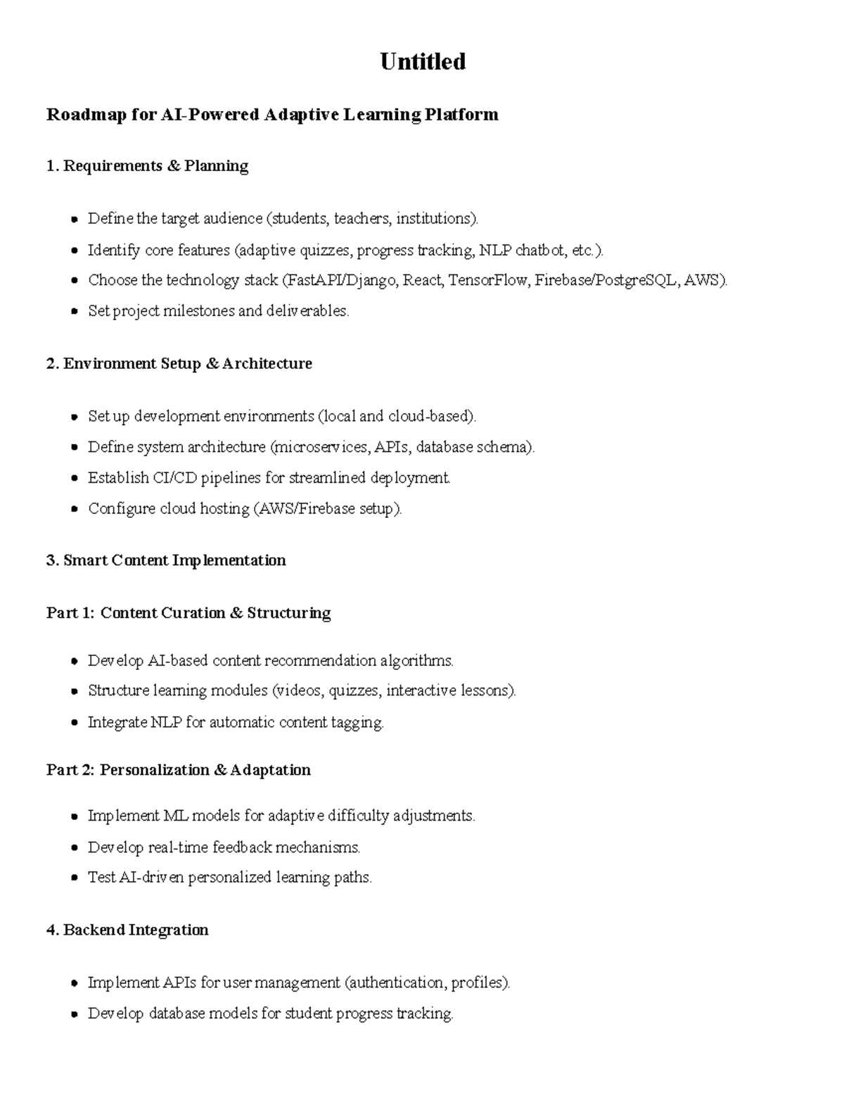 Roadmap - good - Untitled Roadmap for AI-Powered Adaptive Learning ...