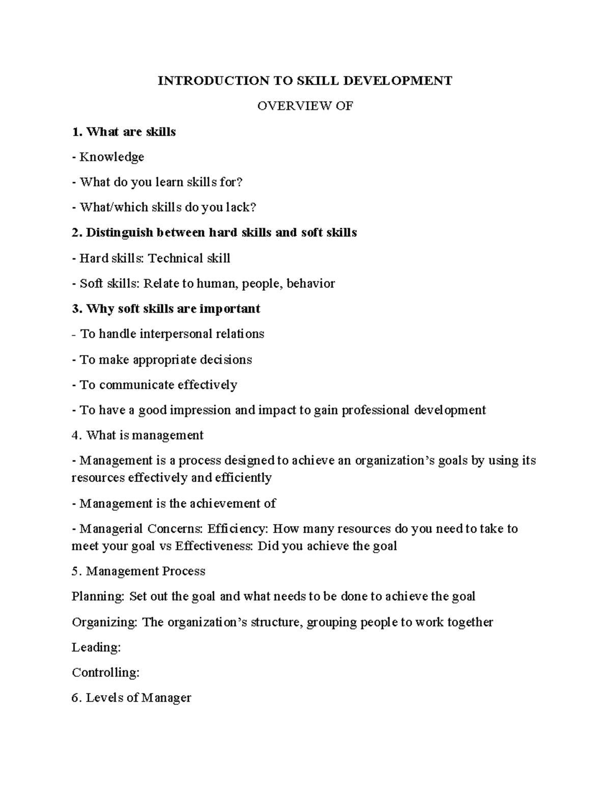 Skill Development Overview: Hard vs Soft Skills & Management Concepts ...